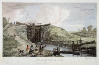 Doble esclusa de Dudgrove sobre Lechlade, Canal del Támesis y Severn, 1814