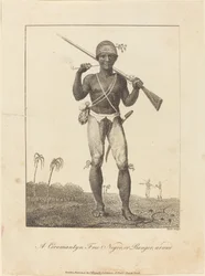 Un negro libre de Coromantyn, o guardabosques, armado