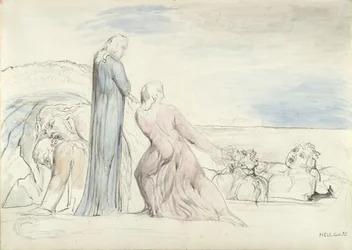 Dante agarrando al traidor Bocca por el pelo, ilustración de la "Divina Comedia" de Dante Alighieri