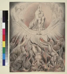 Ilustración 7 del "Paraíso Perdido" de Milton: La huida de los ángeles rebeldes