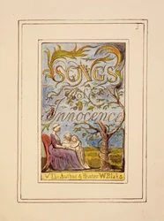 Página de título de Canciones de Inocencia: placa 2 de Canciones de Inocencia y de Experiencia (copia R) c.1802-08