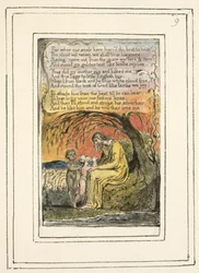 P.124-1950.pt9 El negrito (cont.): lámina 9 de Canciones de inocencia y de experiencia (copia R) c.1802-08 (aguafuerte, tinta y acuarela)