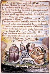 Proverbios del infierno, ilustración y texto de 