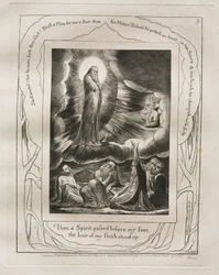 El Libro de Job: Pl. 9, Entonces un espíritu pasó delante de mi rostro, el pelo de mi carne se erizó, 1825