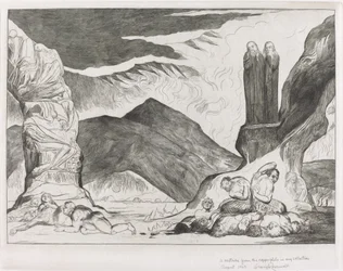 El círculo de los falsificadores; Dante y Virgilio se tapan la nariz por el hedor
