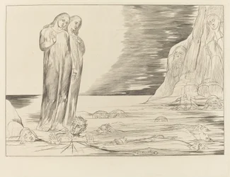 El círculo de los traidores; El pie de Dante golpeando a Bocca degli Abbate