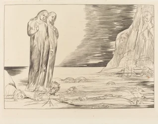 El círculo de los traidores; El pie de Dante golpeando a Bocca degli Abbate