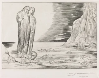 El círculo de los traidores; El pie de Dante golpeando a Bocca degli Abbate