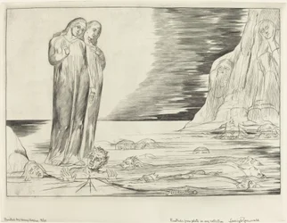 El círculo de los traidores, el pie de Dante golpeando a Bocca degli Abbate