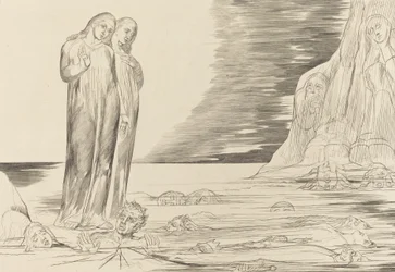 El círculo de los traidores, el pie de Dante golpeando a Bocca degli Abbate