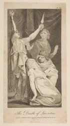 La muerte de Lucrecia, de la Nueva e imparcial historia romana de Allen, 1797