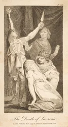 La Muerte de Lucrecia, de la Nueva e Imparcial Historia Romana de Allen, pub. 1797