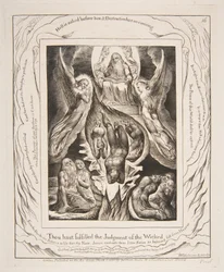 La caída de Satanás, de Ilustraciones del Libro de Job, 1825-26
