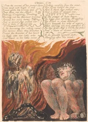El primer libro de Urizen, lámina 10, 7. Desde las cavernas de su columna vertebral articulada... (Bentley 11)