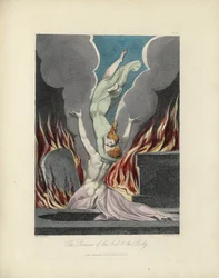 La reunión del alma y el cuerpo, ilustración de "The Grave" de Robert Blair, grabado por Louis Schiavonetti