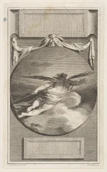 Figura alada volando entre nubes, ca. 1780-87