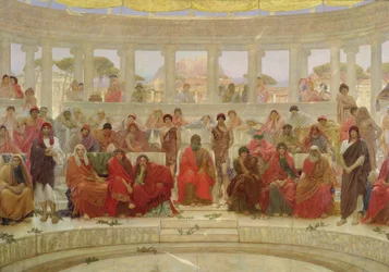 Una audiencia en Atenas durante Agamenón de Esquilo, 1884