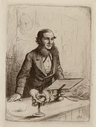 Alexander Russell Simpson, profesor de obstetricia y enfermedades de la mujer y el niño (grabado)