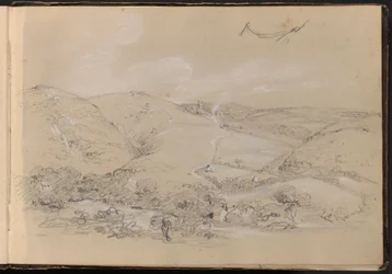 Escena de colinas y valles