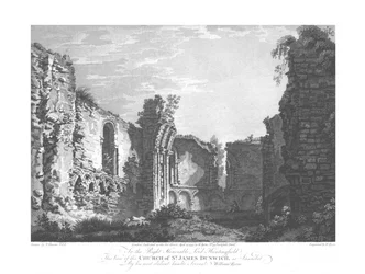 Iglesia de San James, Dunwich, finales del siglo XVIII