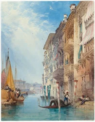 Una góndola en el Gran Canal, Venecia