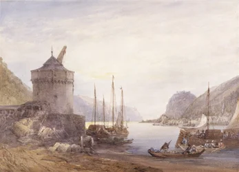 Andernach On The Rhine (acuarela sobre papel blanco)
