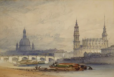 Dresde desde el río Elba, 1853