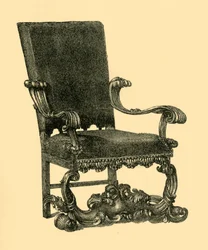 Silla de madera de nogal, c1685-1710, 1881