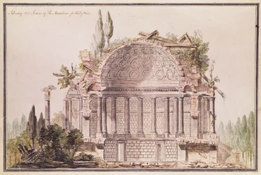 Dibujo arquitectónico para el mausoleo de Frederick, Príncipe de Gales (1707-51), c.1751