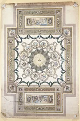 Diseño para el techo de la biblioteca en Woburn Abbey