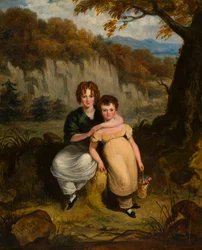 Retrato de Sir Thomas Moncrieffe Bt. y su hermana cuando niños, c.1826 (aceite a bordo)