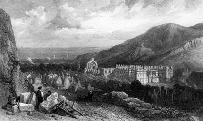 Holyrood desde Calton-Hill, grabado por William Miller, 1842