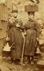 Trabajadores de la fábrica de hierro de Tredegar, Gales