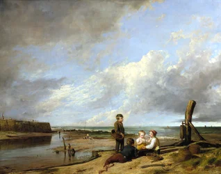 Chicos de camarones en Cromer, 1815