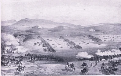 Balaclava, 25 de octubre de 1854: La carga de la Brigada Ligera, ilustración de British Battles on Land and Sea, 1915