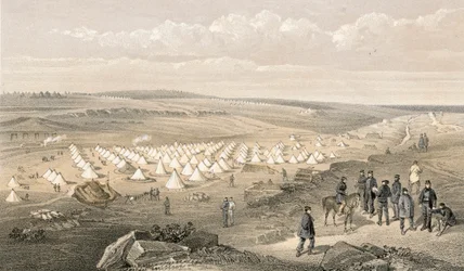 Campamento de la brigada naval antes de Sebastopol