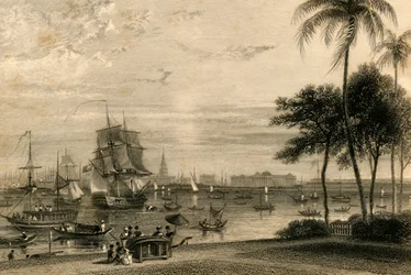 Calcuta, desde Garden house reach, 1835