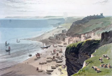Hastings, desde el acantilado este, 1823