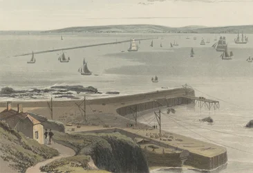 Muelle en Straddon Point, cerca de Plymouth