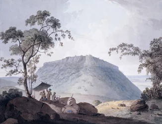 Vista sureste de Bijaigarh, Uttar Pradesh, c. 1790