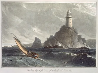 El faro de Longships en Lands End, Cornualles, del Volumen I de 