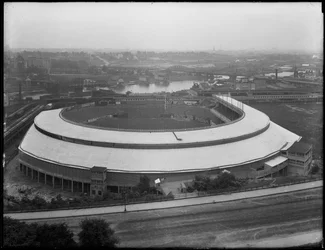 Vista aérea de los terrenos de polo, 3 de julio de 1914