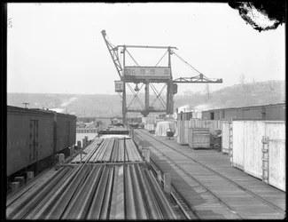 Cargador directo en el West Shore Rail Road, Weehawken, Nueva Jersey, 1912