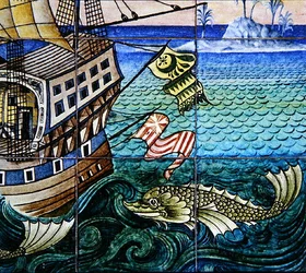 Azulejos que representan un galeón