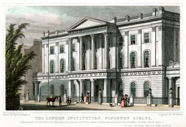 La Institución de Londres, Finsbury Circus, Londres, 1827