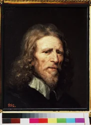 ""Retrato de Abraham van der Doort (circa 1575/1580 -1640), artista holandés"" Pintura de William Dobson (circa 1610-1646) antes de 1640 Dim. 45x38 cm San petersburgo, museo del hermitage