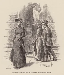 Un portal de la Royal Academy, Burlington House (grabado)