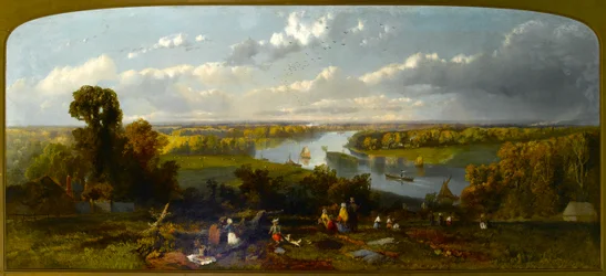 Picnic en Richmond Hill con vista al río Támesis, Surrey