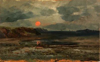 Amanecer en aguas de pesca--Maine