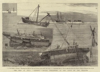 La pérdida del HMS Doterel, operaciones de buceo en la escena del desastre